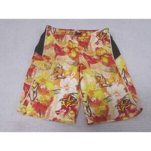 OP Shorts Teen Boys XL Orange 14-16 Swim Trunks Swimwear Aquatic Print Board Rec